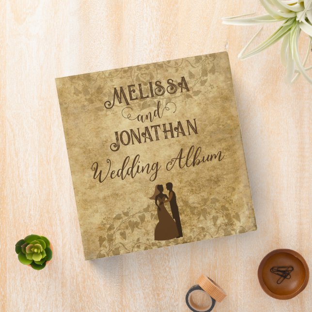 Vintage wedding Bride Groom Wedding album Binder (In Situ)