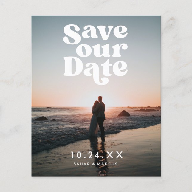 Vintage Wedding Budget Save the Date  Flyer (Front)