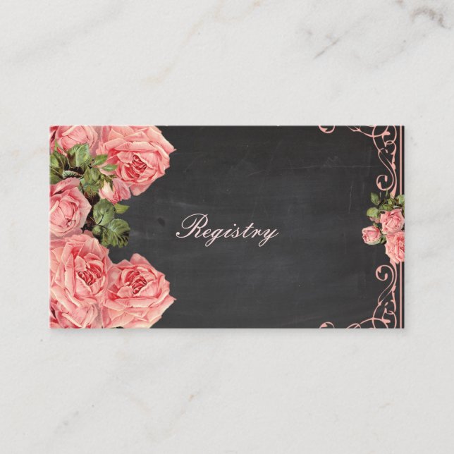 Vintage Wedding Chalkboard - Registry Card (Front)