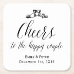 Vintage Wedding Coasters<br><div class="desc">These custom coasters feature a vintage toast and a hand drawn calligraphic font. Your names and the date can be customized below. They're the perfect accoutrement for any wedding, bridal shower or engagement party.</div>
