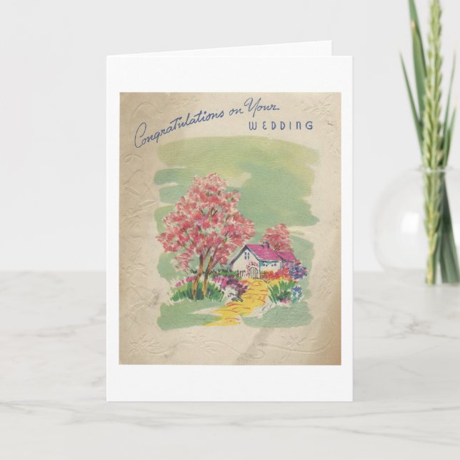 Vintage Wedding Congratulations Card (Front)