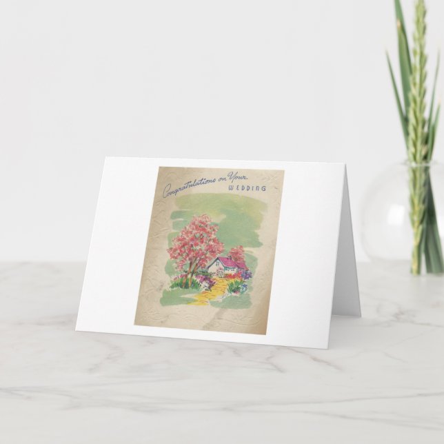 Vintage Wedding Congratulations Card (Front)