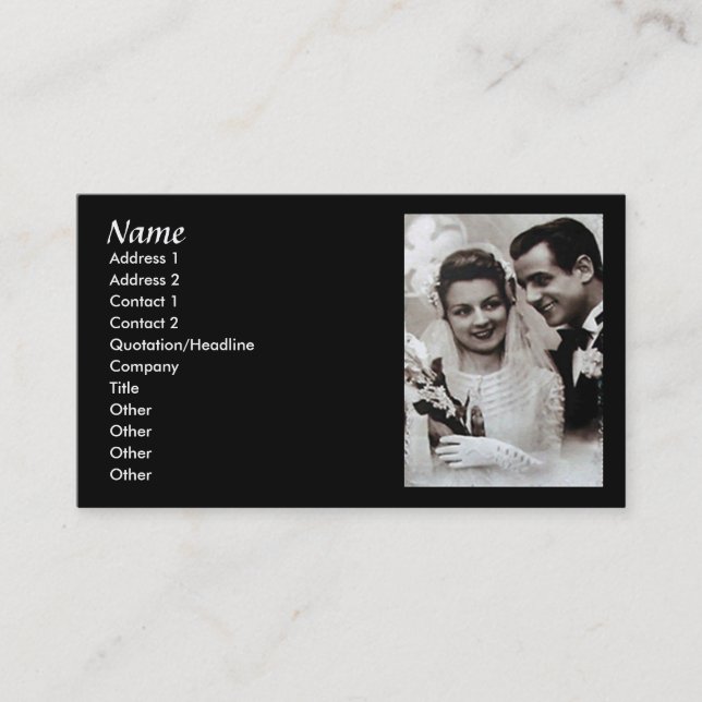 Vintage Wedding Consultant Card (Front)
