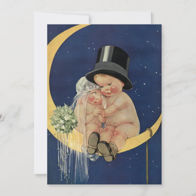 Vintage Wedding, Cute Retro Bridal Shower Party Invitation (Front)