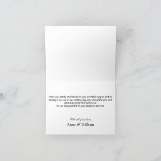 Vintage wedding decor Folded Thank You Card