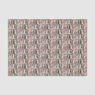 Vintage Wedding Dress Bride and Groom Dusty Rose Tissue Paper