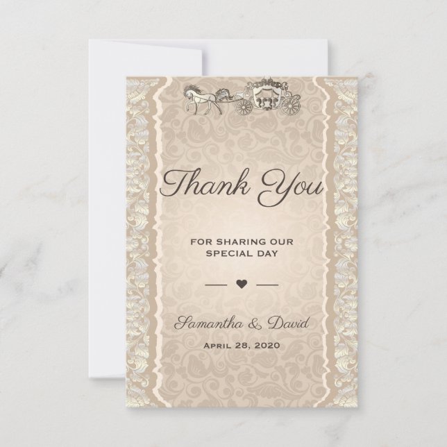 Vintage Wedding Favour Thank You Luxury Royal (Front)