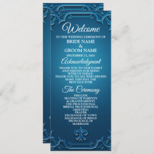 Vintage Wedding Geometric Teal Turquoise Elegant Program