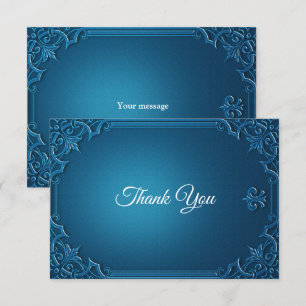 Vintage Wedding Geometric Teal Turquoise Elegant Thank You Card