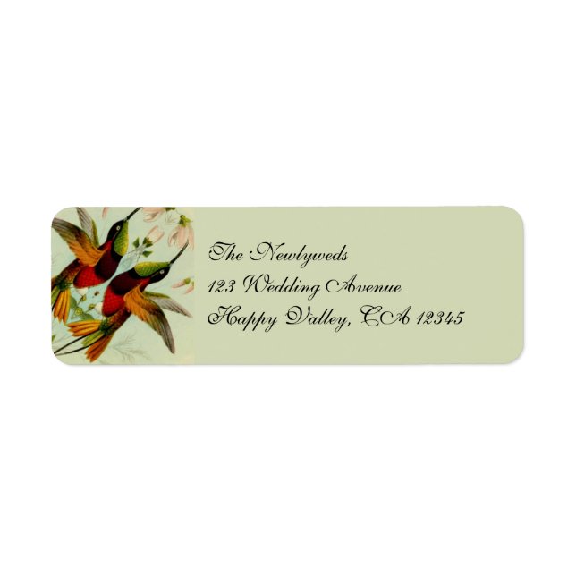 Vintage Wedding, Hummingbirds and Flowers (Front)