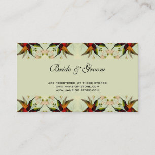Vintage Wedding, Hummingbirds and Flowers Enclosure Card