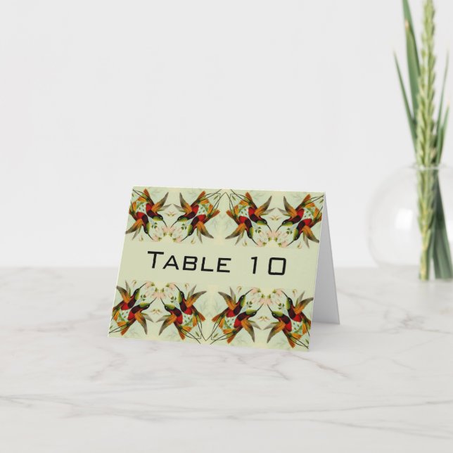 Vintage Wedding, Hummingbirds and Flowers Thank You Card (Front)