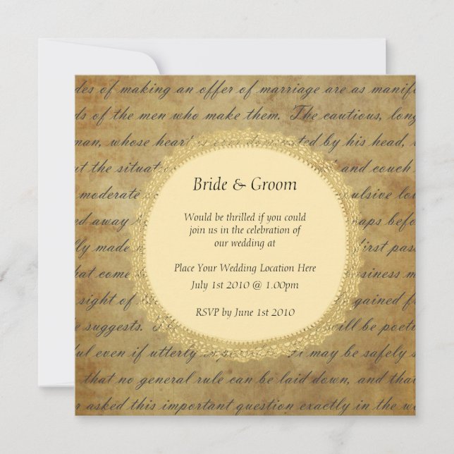 Vintage Wedding Invitation (Front)