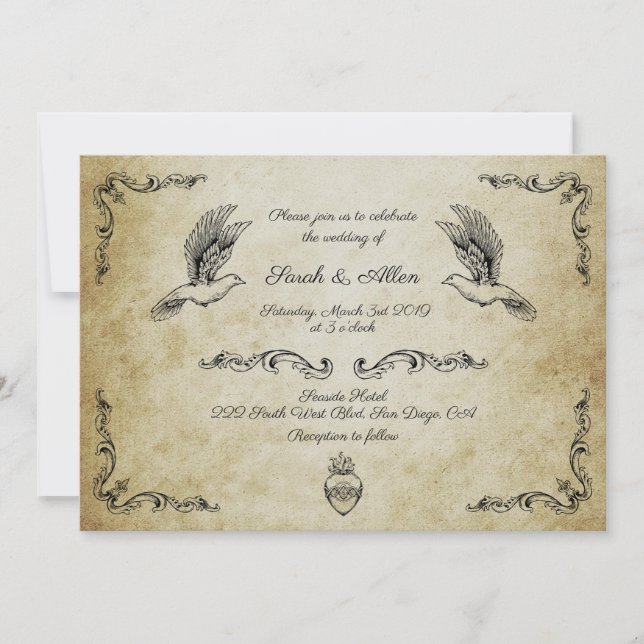 Vintage wedding invitation (Front)