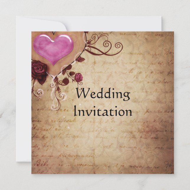 Vintage Wedding Invitation Card (Front)