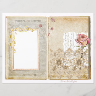 Vintage Wedding Junk Journal Scrapbook Page 1 & 2
