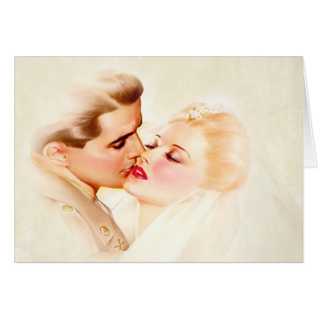 Vintage Wedding Kiss, Soldier & Bride (Front Horizontal)