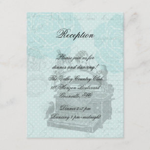 Vintage Wedding Love Letters Reception Card