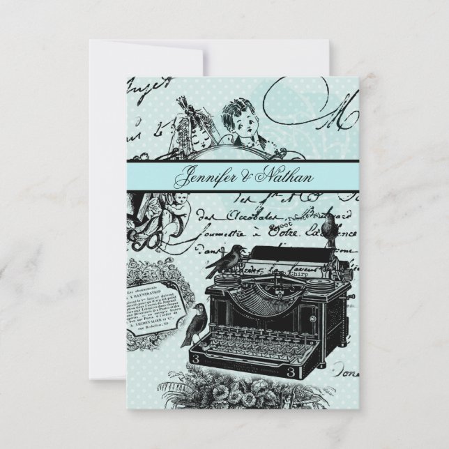 Vintage Wedding Love Letters RSVP Card (Front)