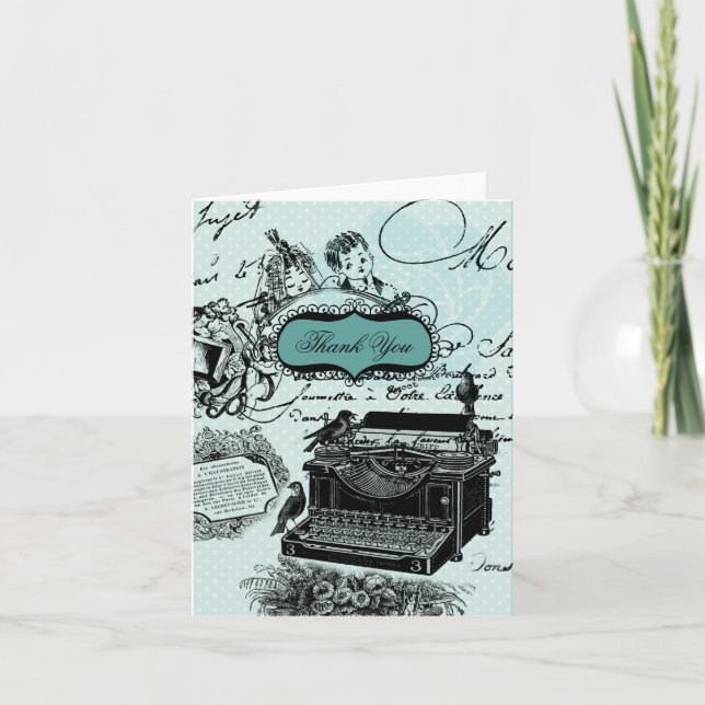 Vintage Wedding Love Letters Thank You Note Cards (Front)