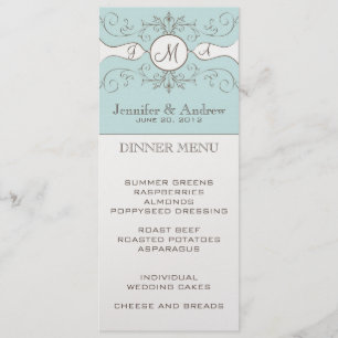 Vintage Wedding Menu Card