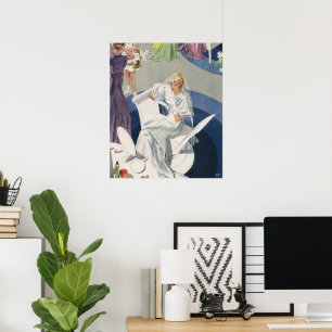 Vintage Wedding, Mid Century Modern Art Deco Bride Poster