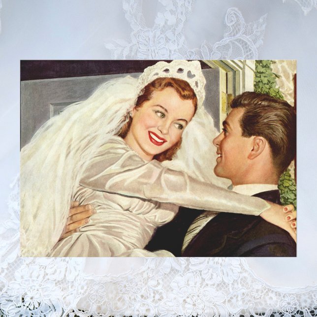 Vintage Wedding Newlyweds, Happy Bride and Groom (Creator Uploaded)