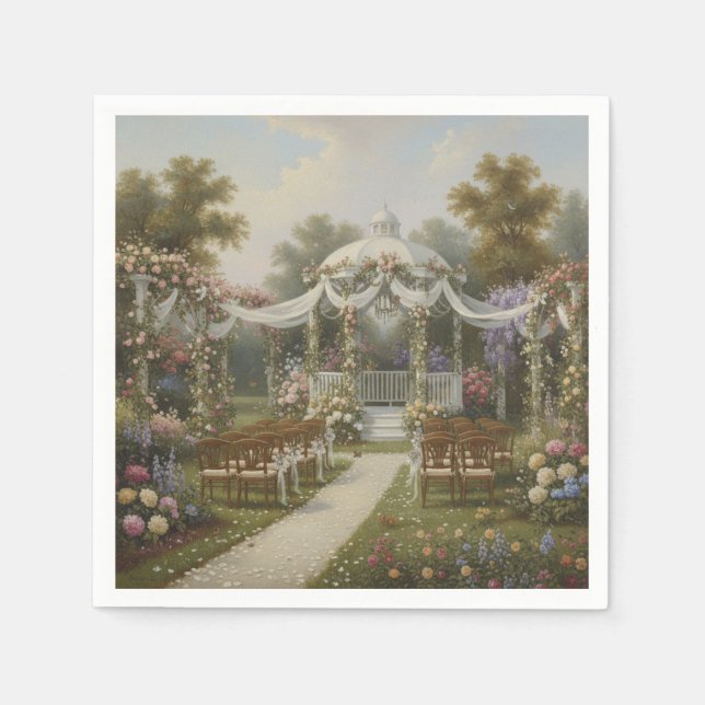 Vintage Wedding Paper Napkin (Front)