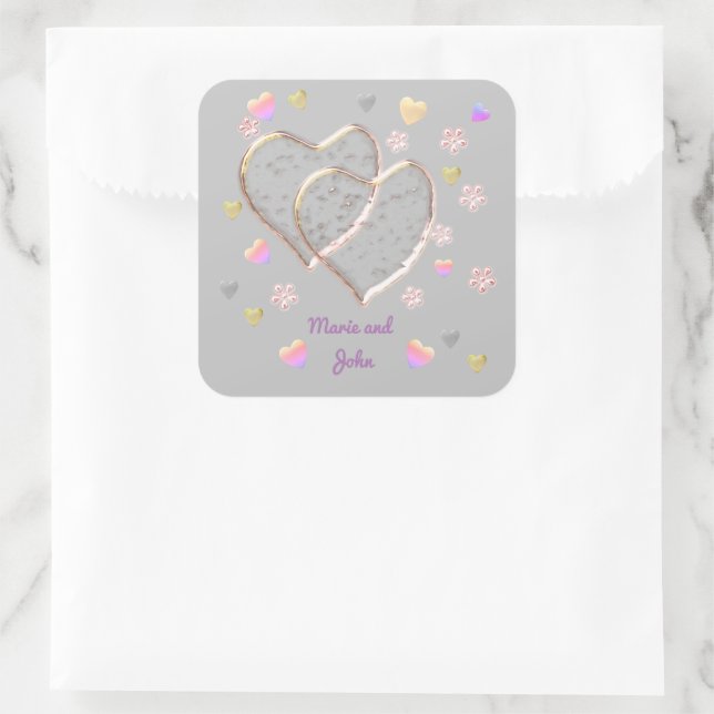 Vintage Wedding ,personalized Square Sticker (Bag)