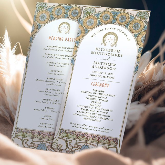 Vintage Wedding Program Art Nouveau by Mucha (Creator Uploaded)