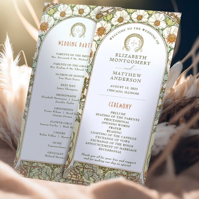Vintage Wedding Program Art Nouveau by Mucha (Creator Uploaded)