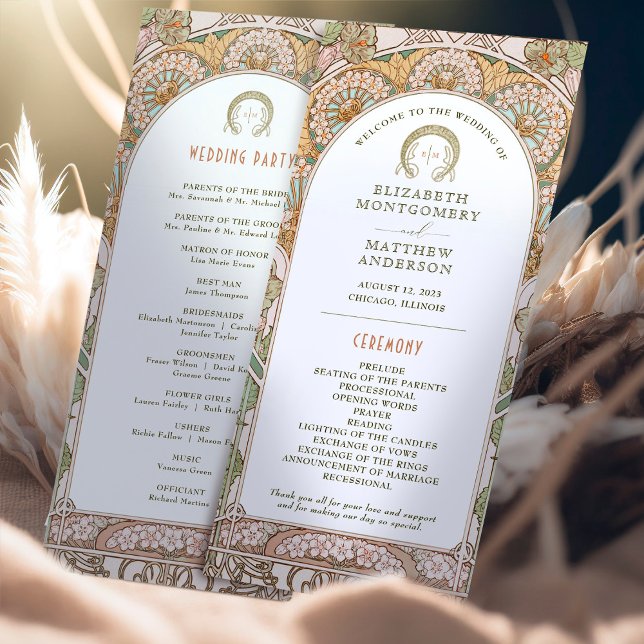 Vintage Wedding Program Art Nouveau by Mucha (Creator Uploaded)