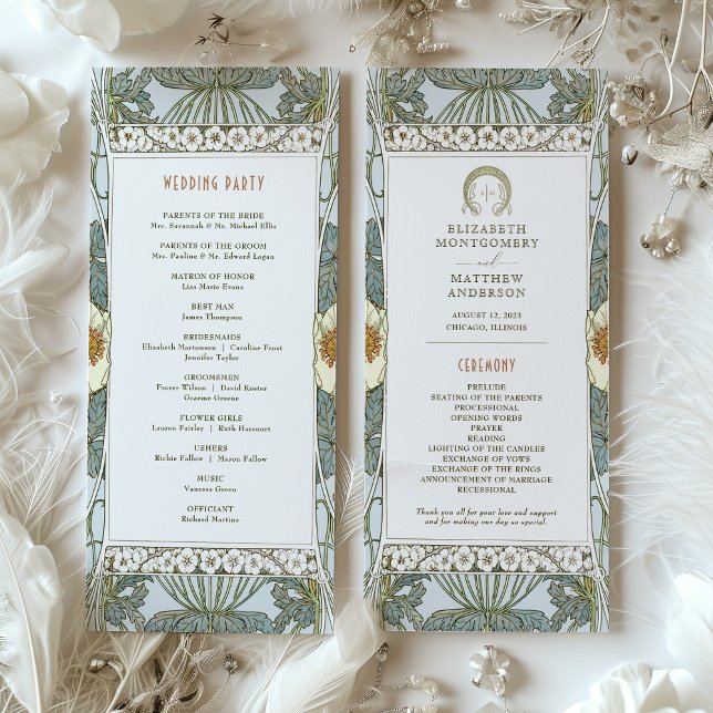 Vintage Wedding Program Art Nouveau by Mucha (Creator Uploaded)
