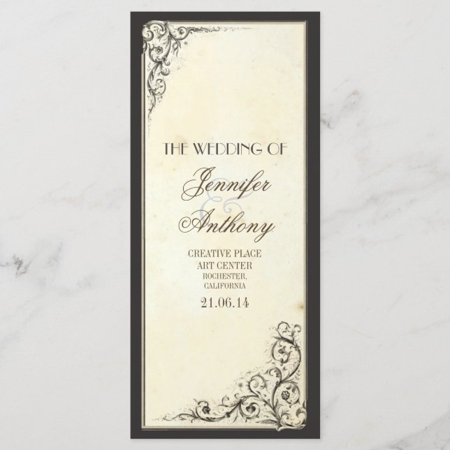 vintage wedding programs (Front)