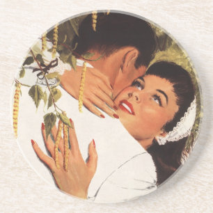Vintage Wedding Proposal, Love and Romance Coaster