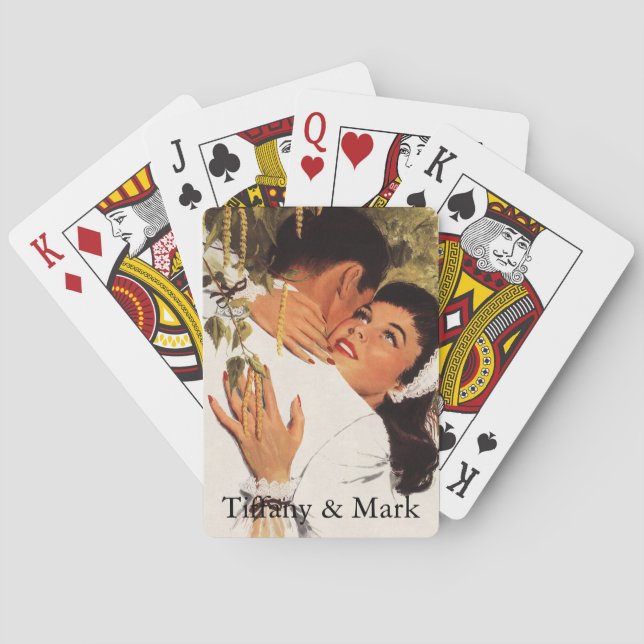 Vintage Wedding Proposal, Love and Romance Playing Cards (Back)
