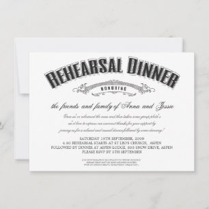 Vintage Wedding Rehearsal Dinner Invite