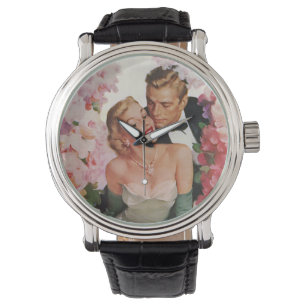 Vintage Wedding, Retro Bride and Groom Newlyweds Watch