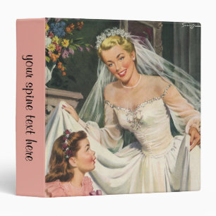 Vintage Wedding, Retro Bride with Flower Girl Binder