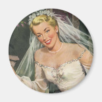 Vintage Wedding, Retro Bride with Flower Girl