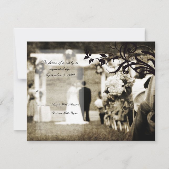 Vintage Wedding RSVP Card (Front)