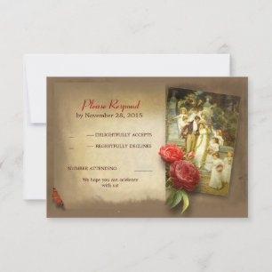vintage wedding RSVP cards