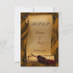 vintage wedding rsvp cards standard 3.5 x 5