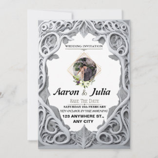 Vintage wedding save the date invitation card