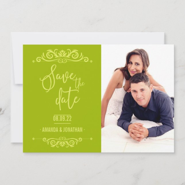 Vintage Wedding Save the Date personalised photo (Front)