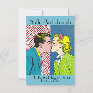 Vintage Wedding Save the Date, Pop art 50's Date