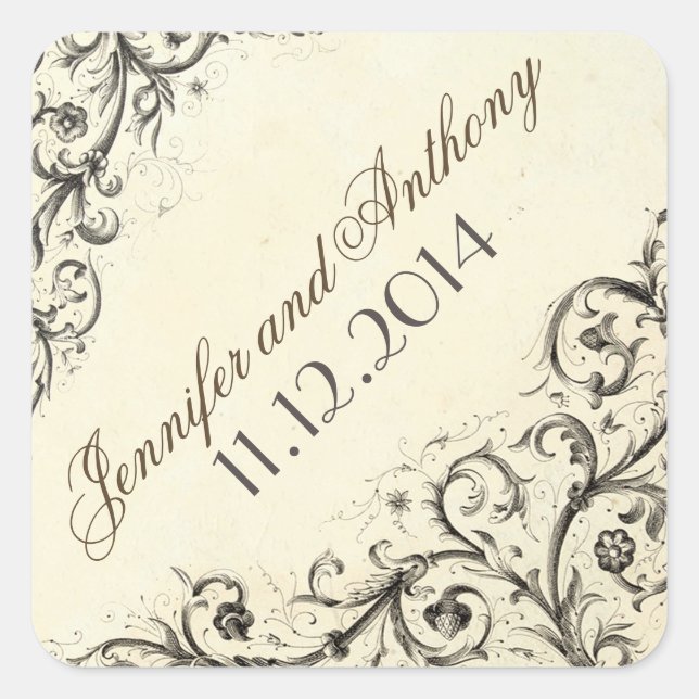 vintage wedding stickers (Front)