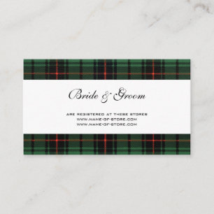 Vintage Wedding, Tartan Davidson Modern Pattern Enclosure Card