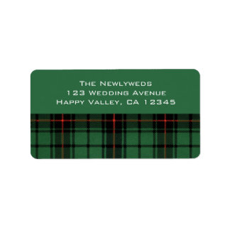 Vintage Wedding, Tartan Davidson Modern Pattern Label