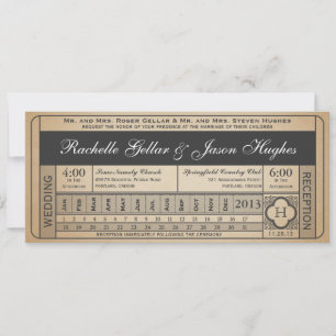 Vintage Wedding Ticket  III  Punchout